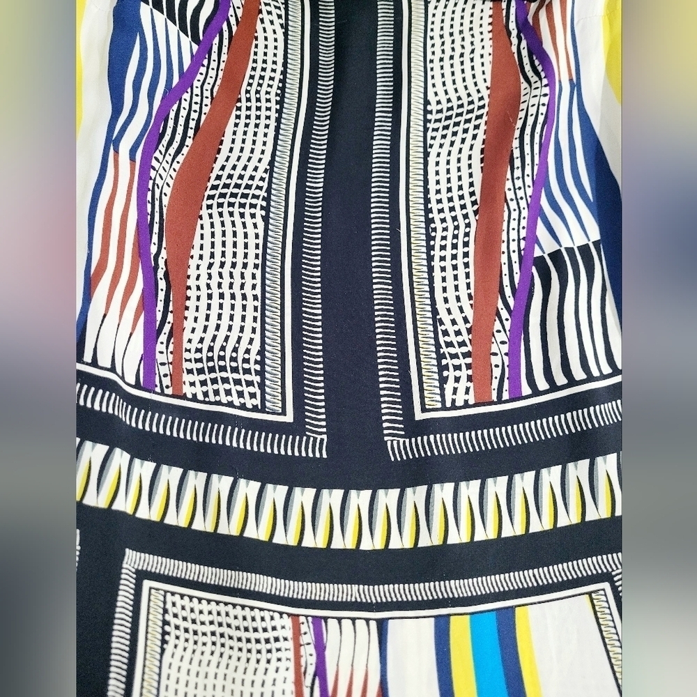 Diane von Furstenberg Silk Blend Shift Dress Women’s Size 6 Geometric Print - Picture 6 of 14